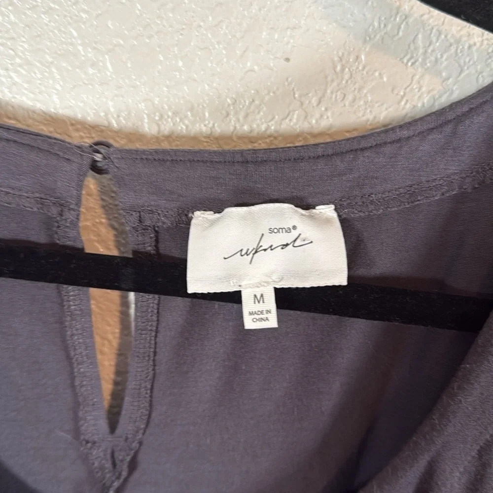 Soma Weekend Slate Gray Tie Waist Lounge Jumpsuit Size Medium